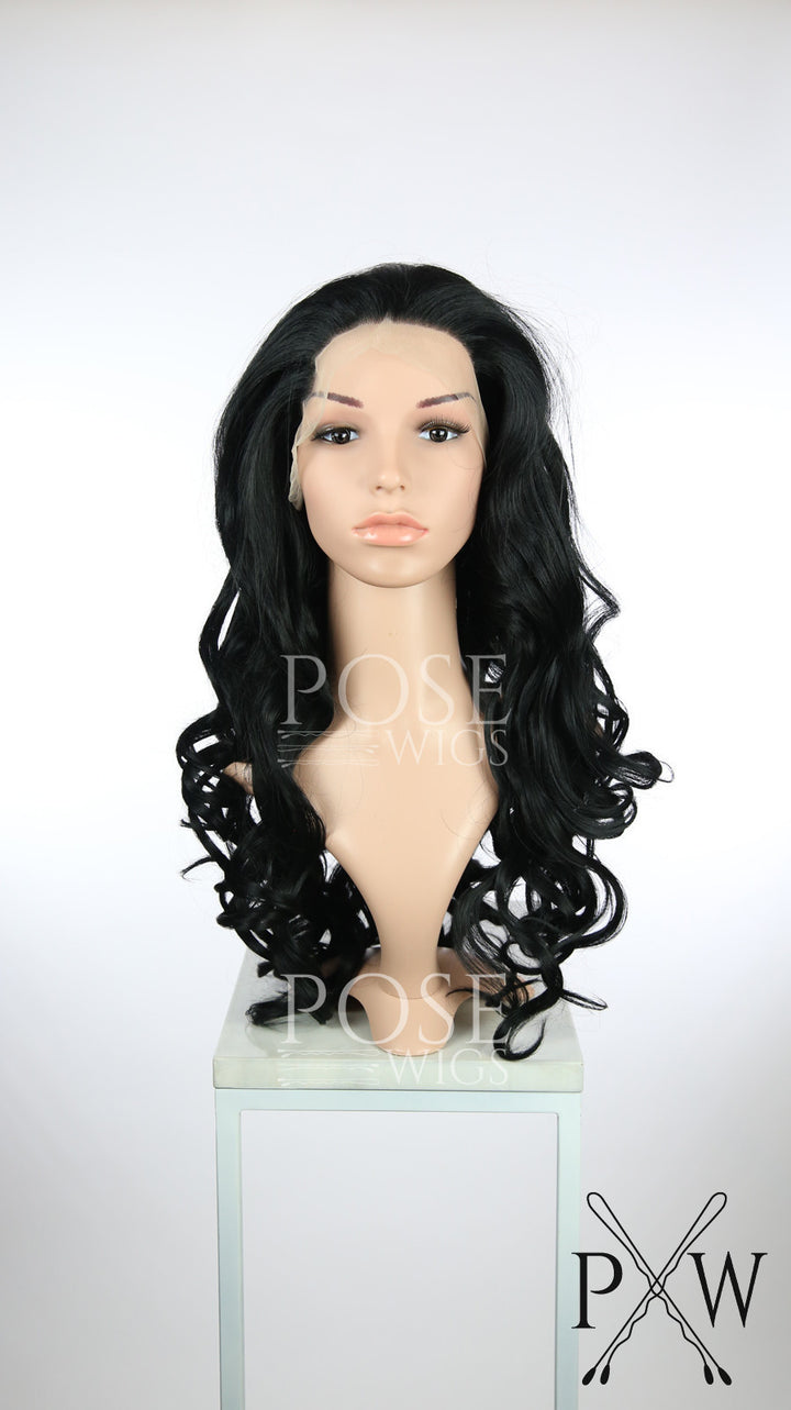 Black Long Curly Lace Front Wig - Princess Series LP052