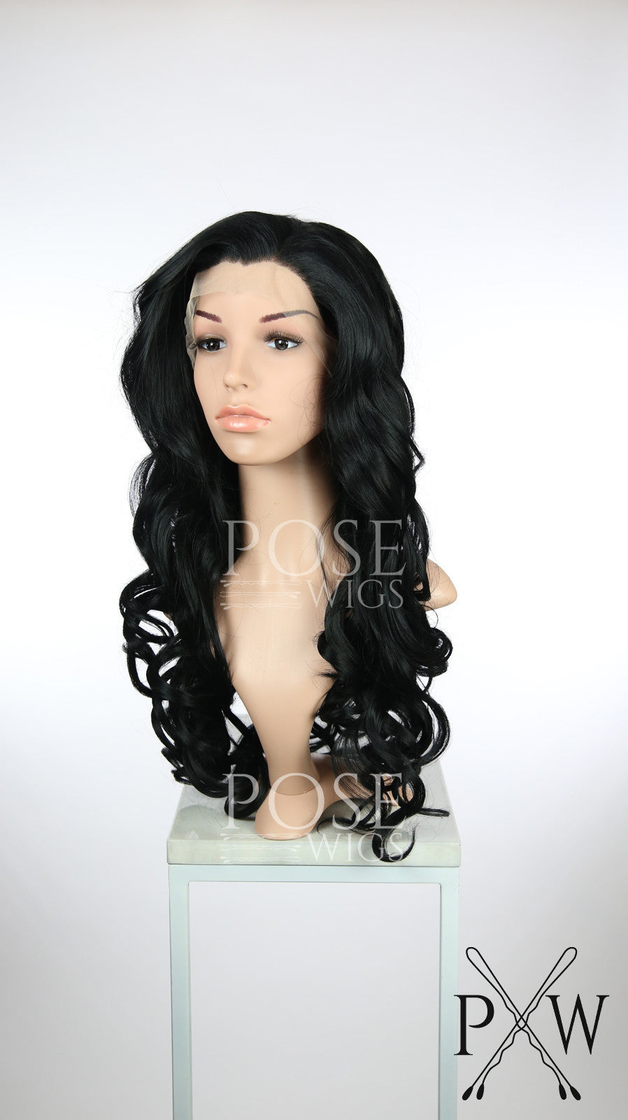 Black Long Curly Lace Front Wig - Princess Series LPKAT1
