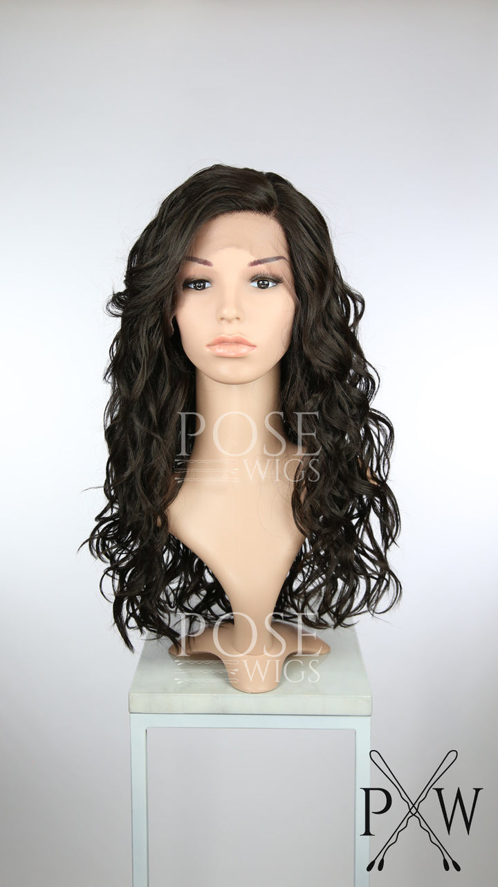 Dark Brown Long Curly Lace Front Wig - Duchess Series LDCAL10
