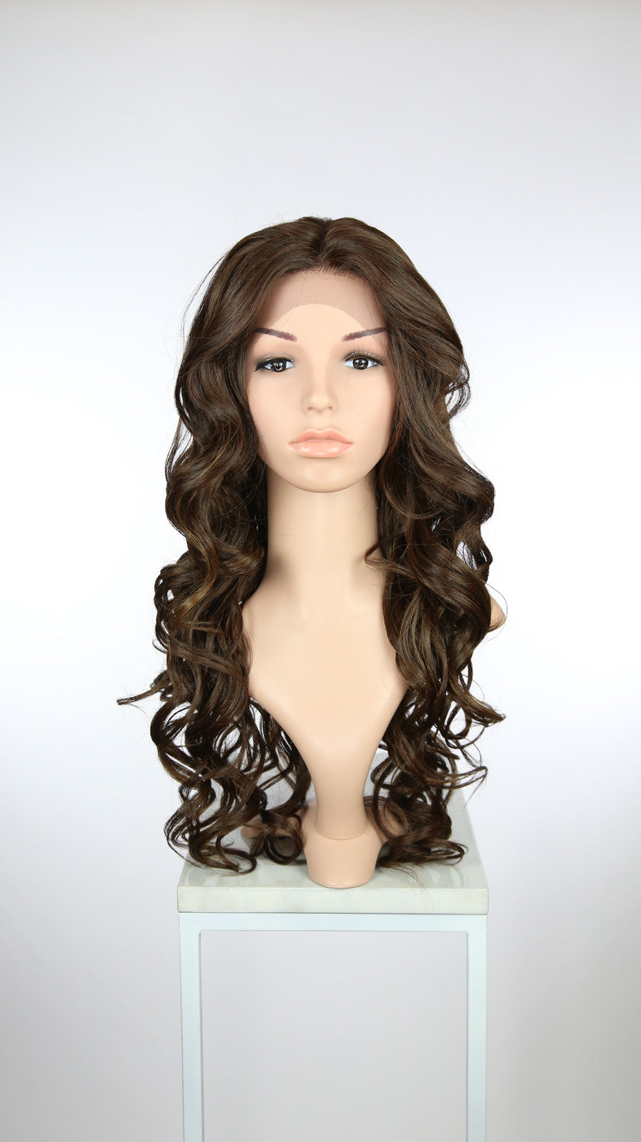 Brown Mix Long Curly Lace Front Wig - Duchess Series LDSAA18