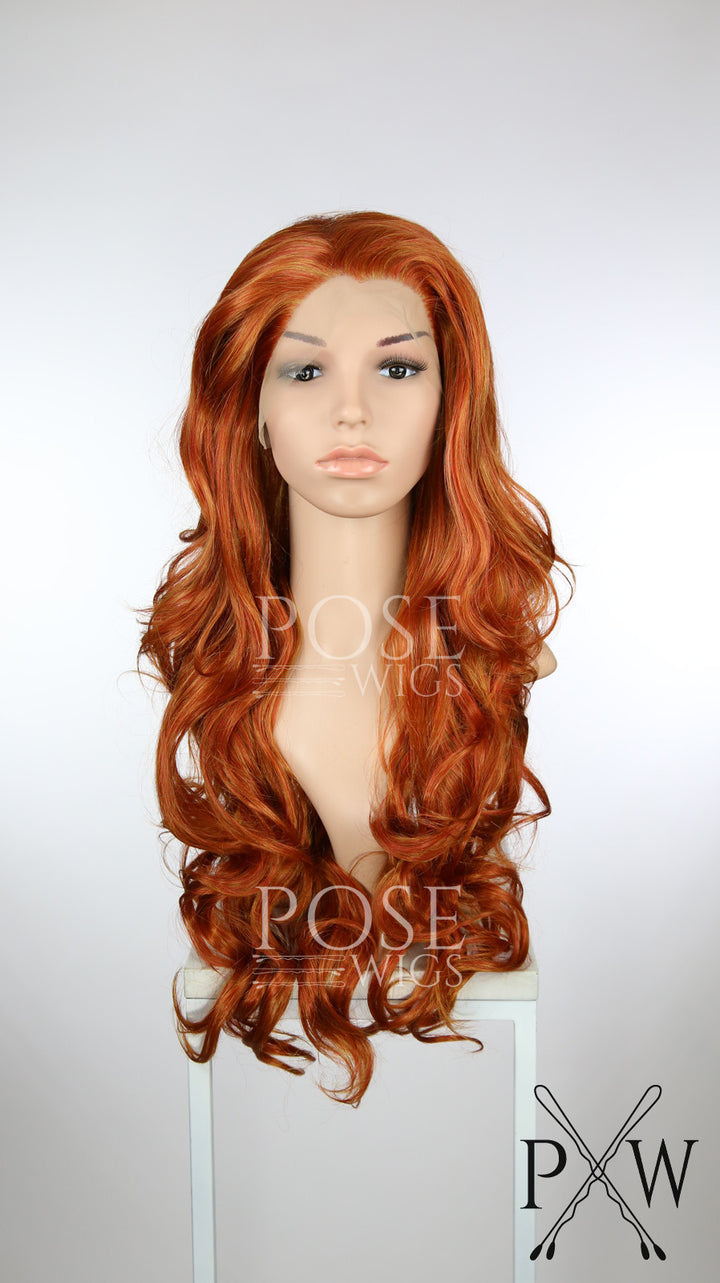 Copper Red Long Curly Lace Front Wig - Princess Series LP186