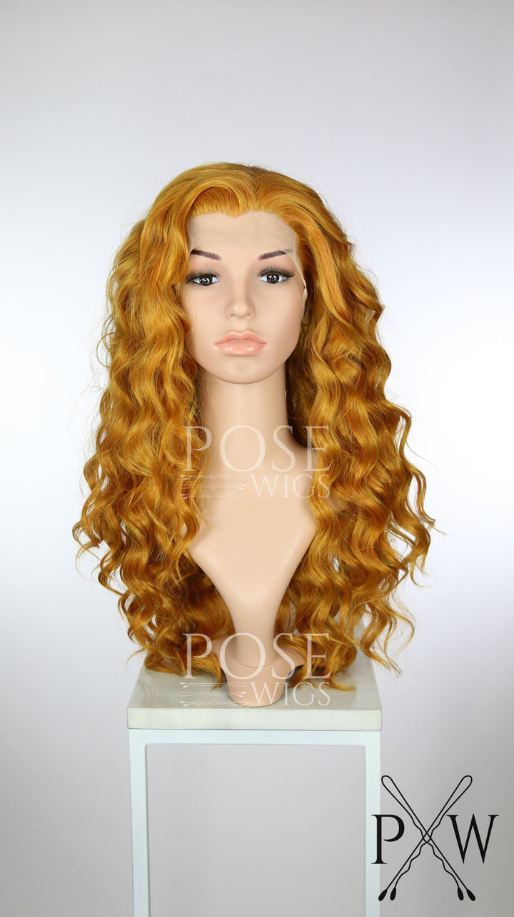 Reddish Gold Long Curly Lace Front Wig - Princess Series LP179
