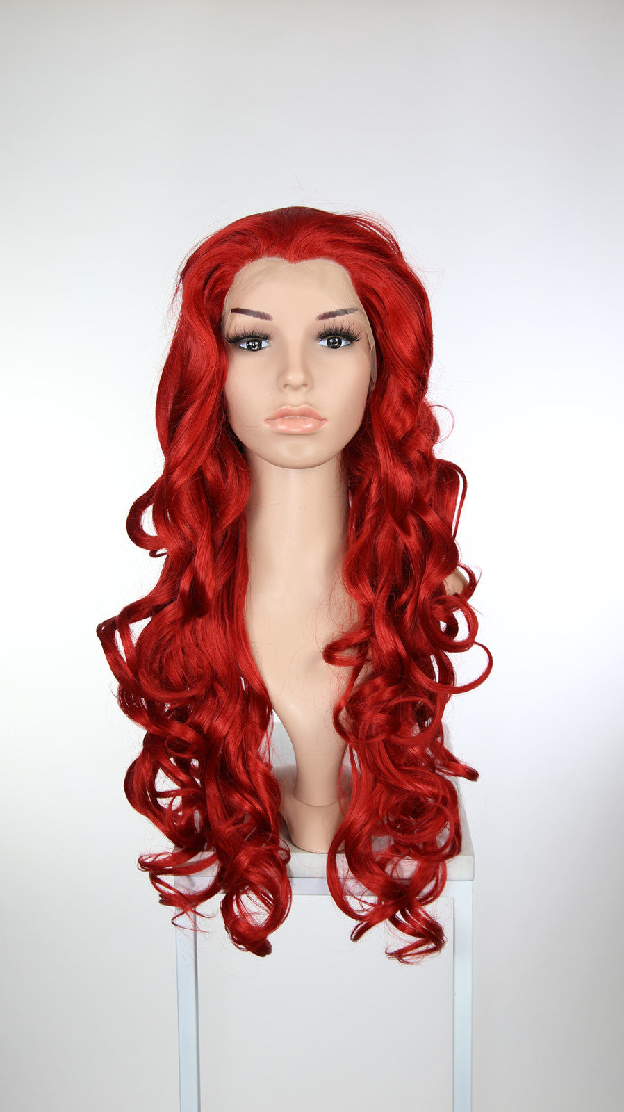Bright Red Long Curly Lace Front Wig - Princess Series LP039