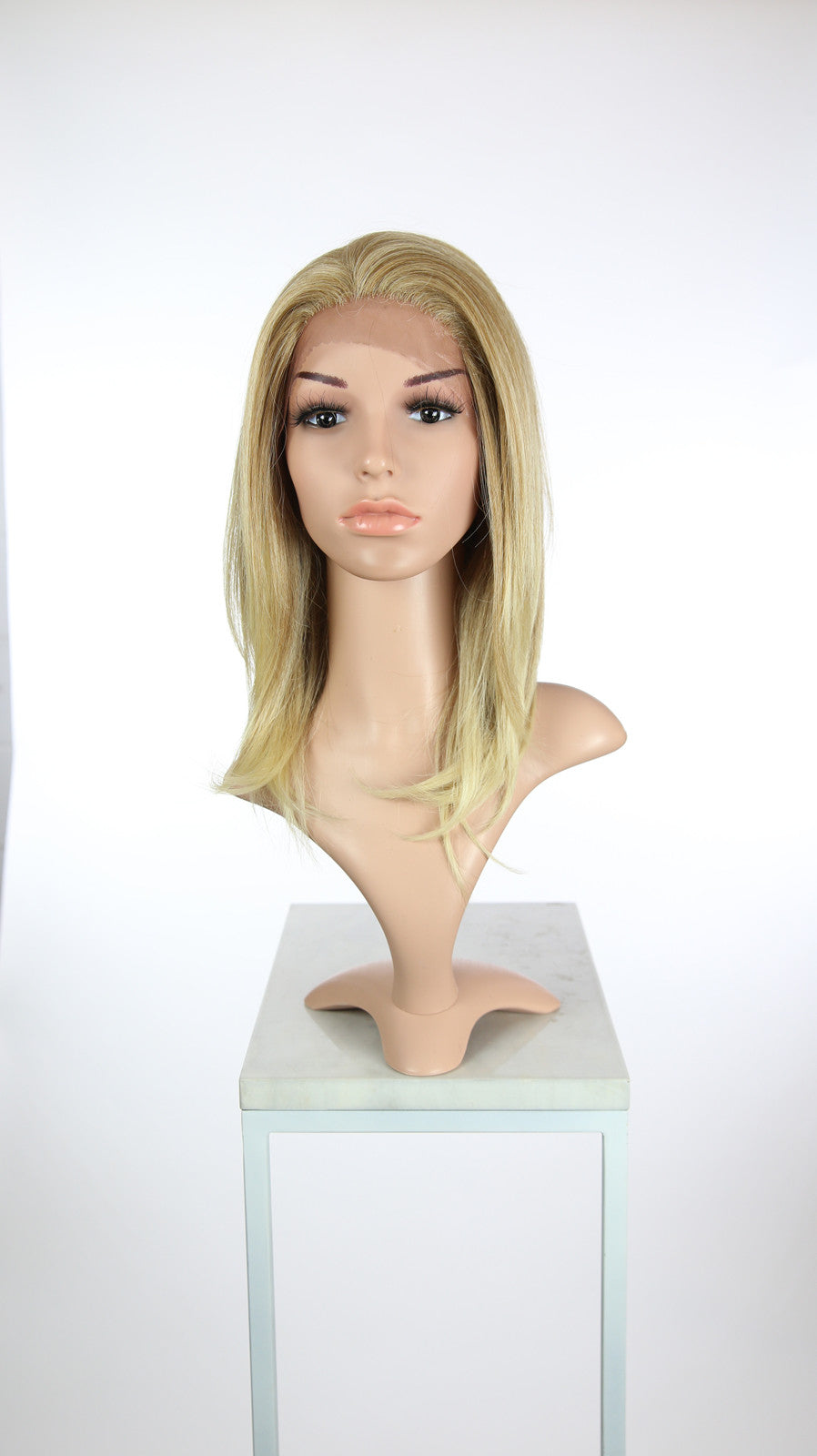 Strawberry Blonde Ombre Medium Length Straight Lace Front Wig - Lady Series LLREE91