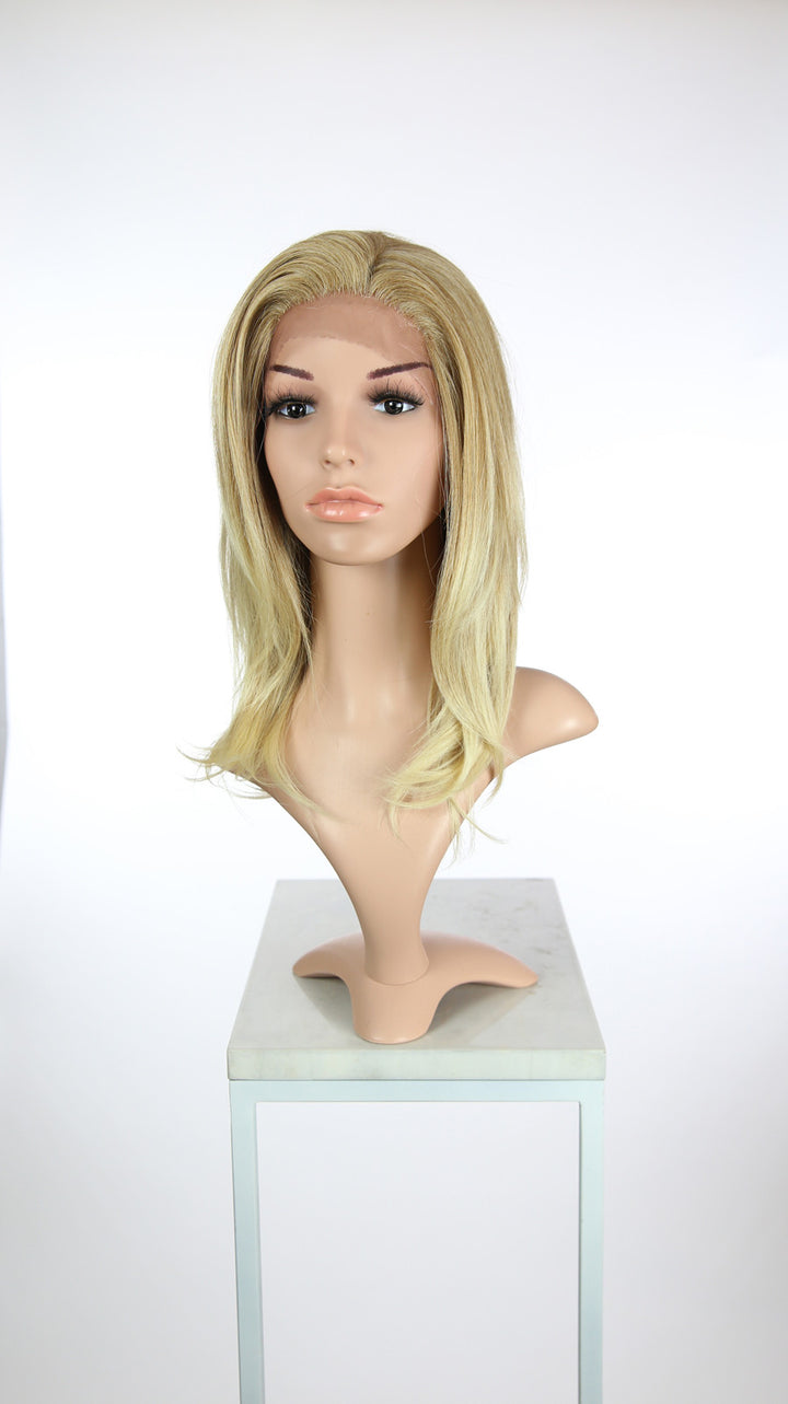 Strawberry Blonde Ombre Medium Length Straight Lace Front Wig - Lady Series LLREE91