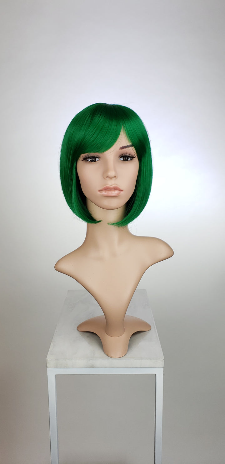 Emerald Green Short Straight Bob with Bangs Fashion Wig - HSRAZ153