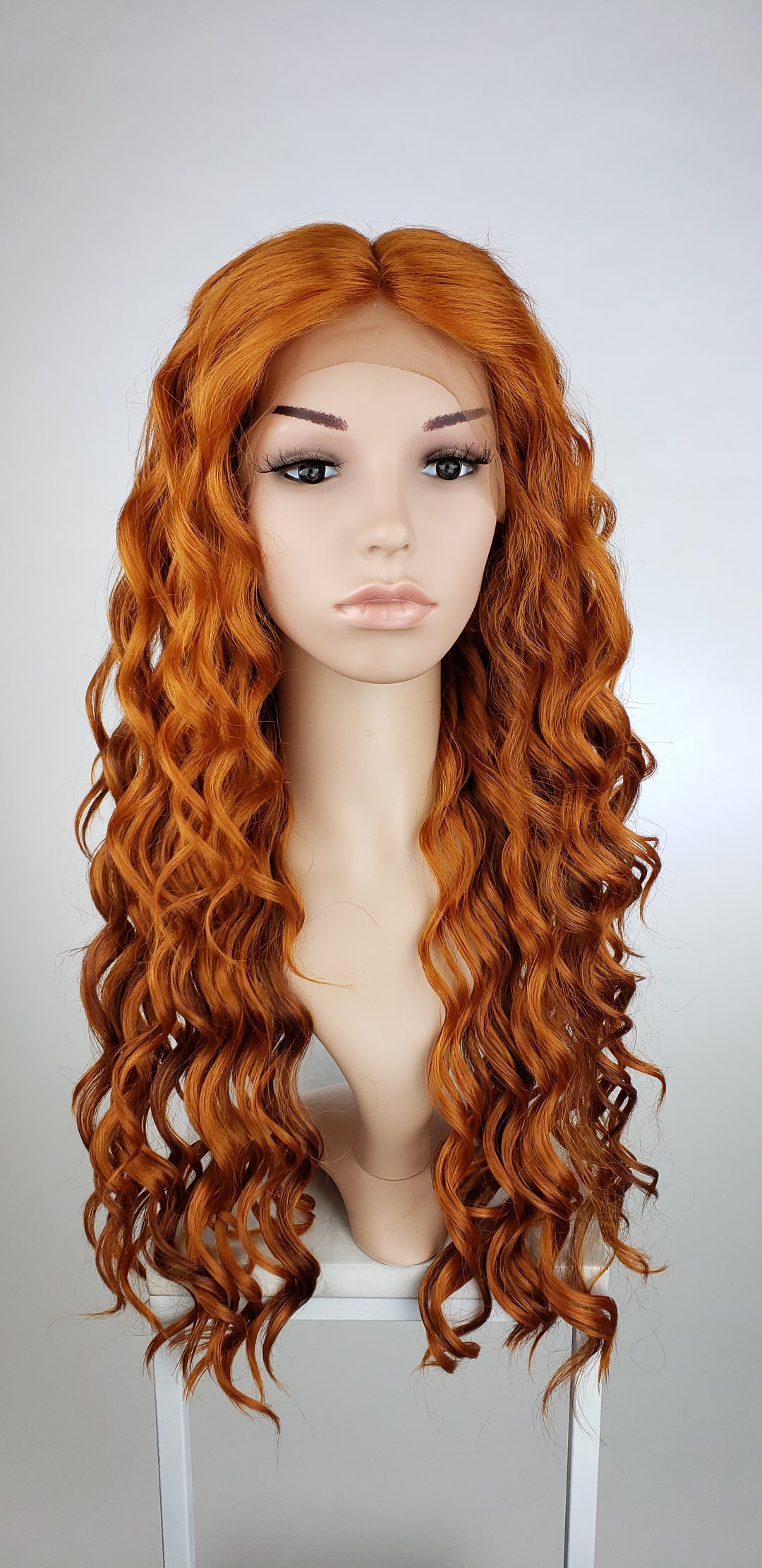 Copper Red Mix Long Curly Lace Front Wig - Duchess Series LDCEL66