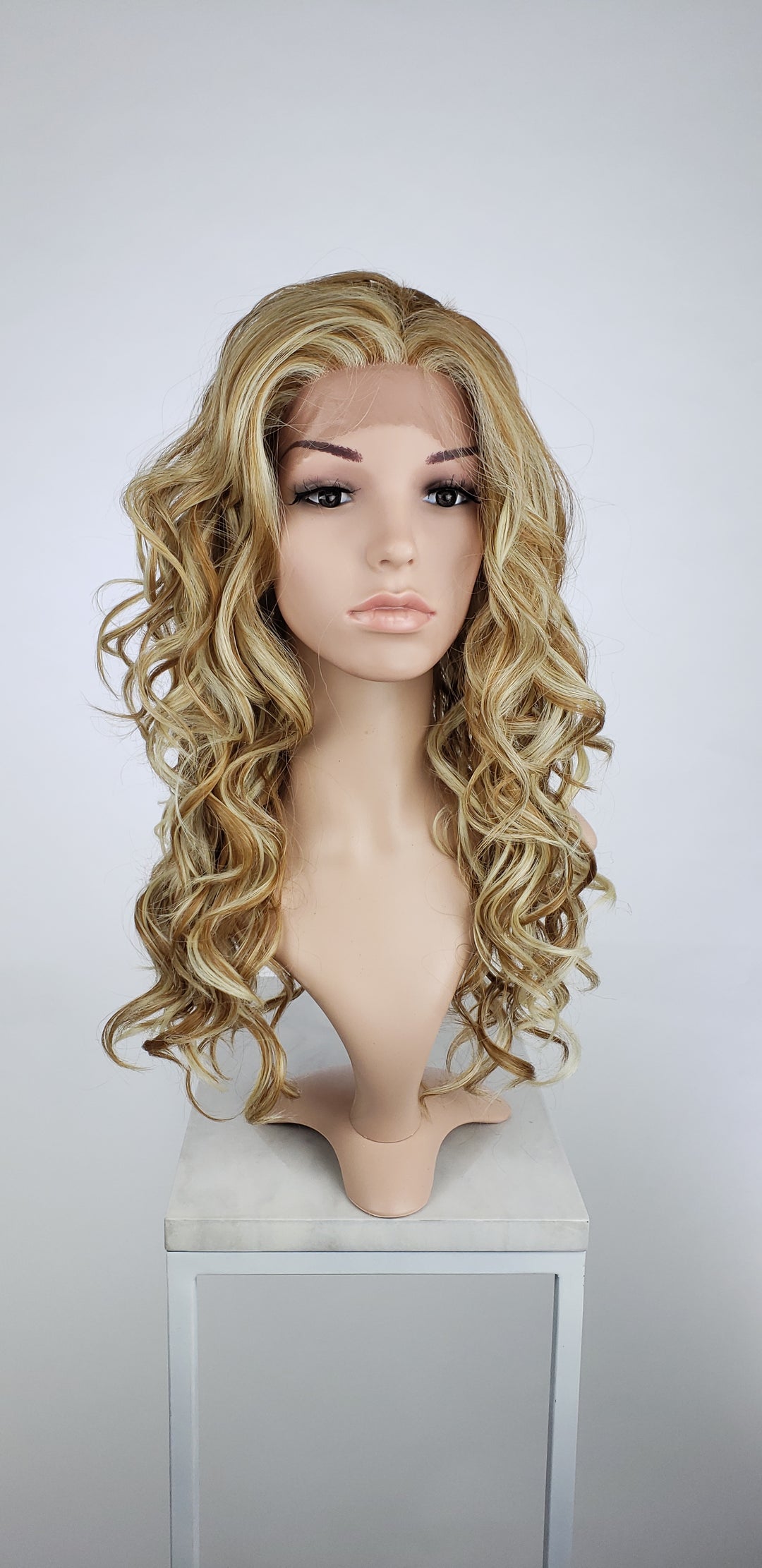 Strawberry Blonde Mix Long Curly Lace Front Wig - Lady Series LLVOG34