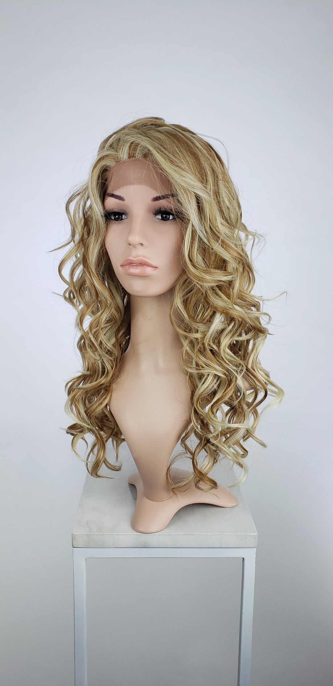 Strawberry Blonde Mix Long Curly Lace Front Wig - Lady Series LLVOG34