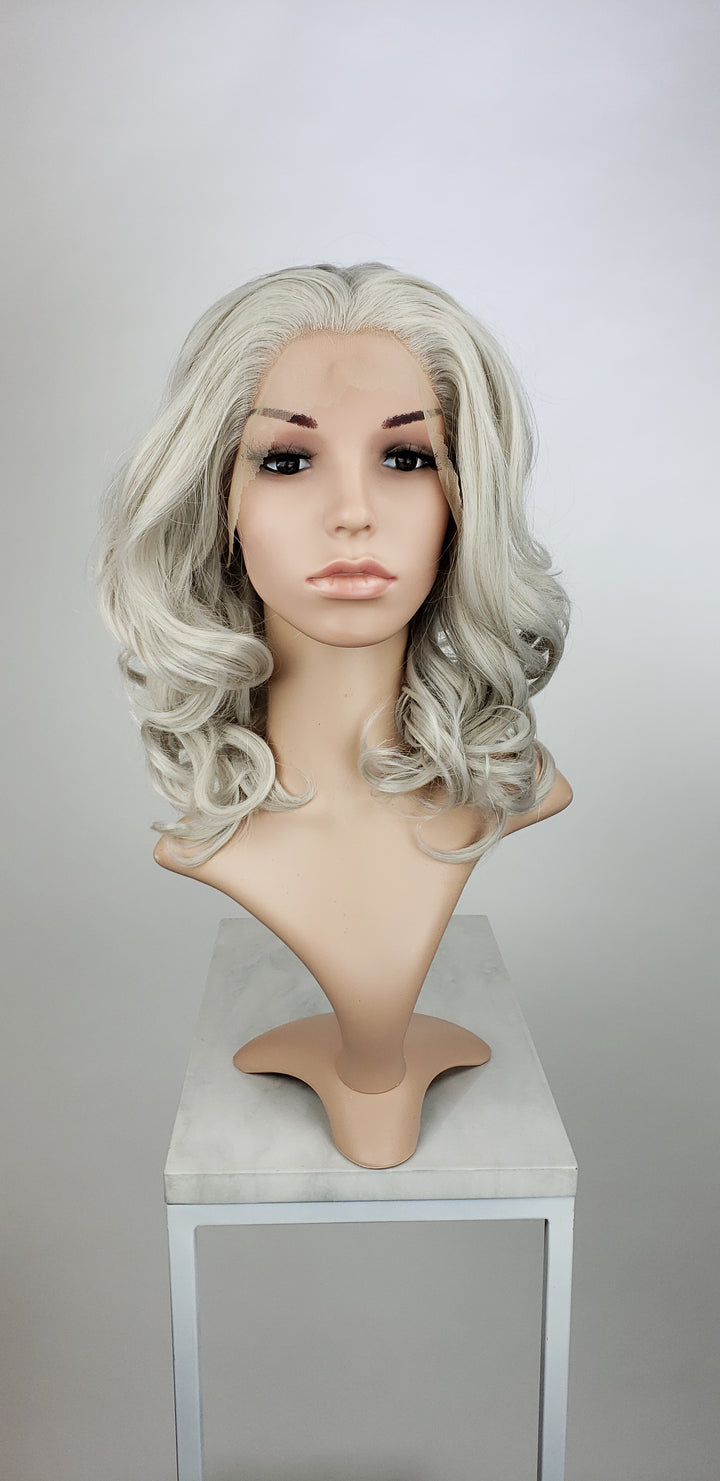 Silver Grey Medium Length Wavy Lace Front Wig - Princess Series LPZOE23